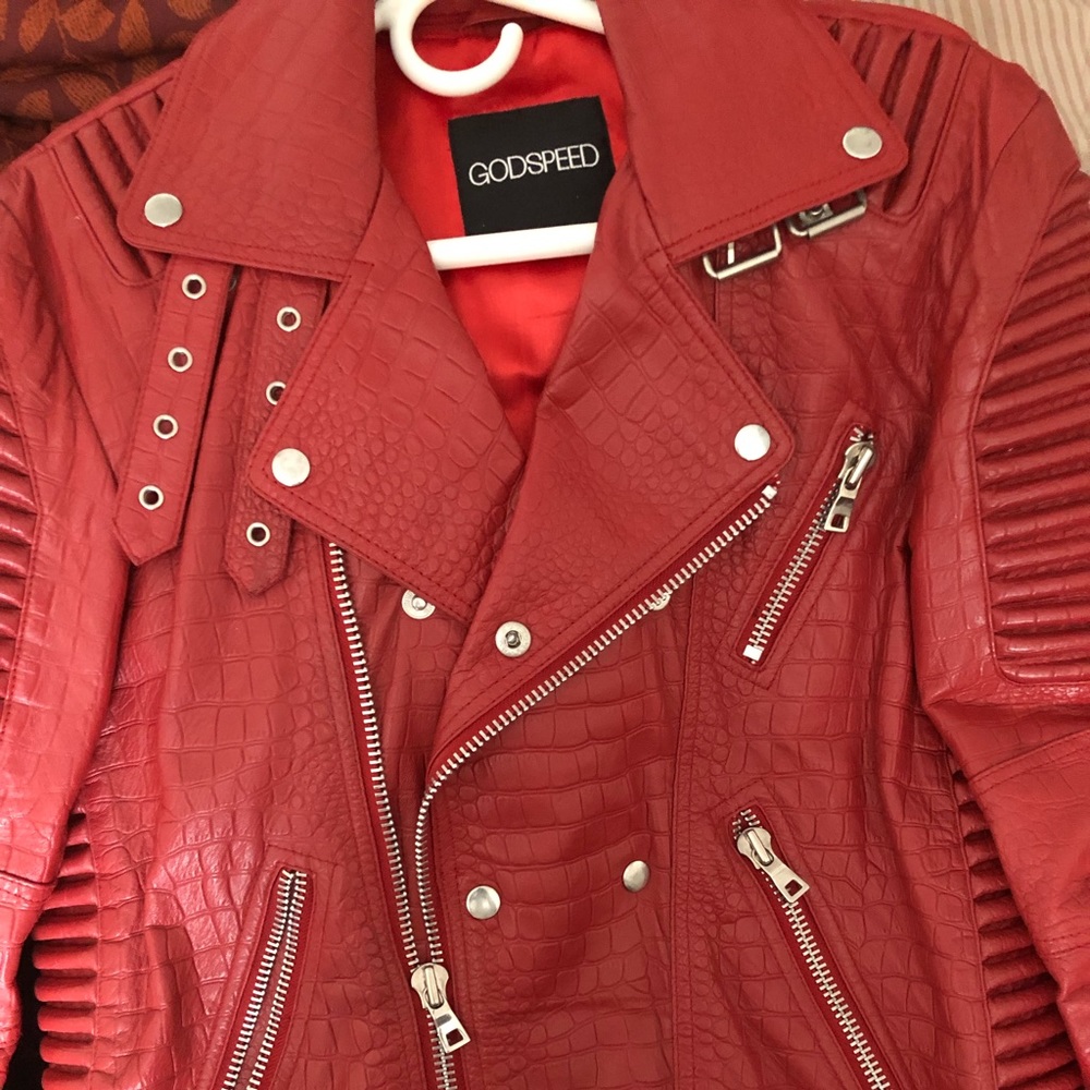 Red (reptile) GodSpeed Moto leather jacket